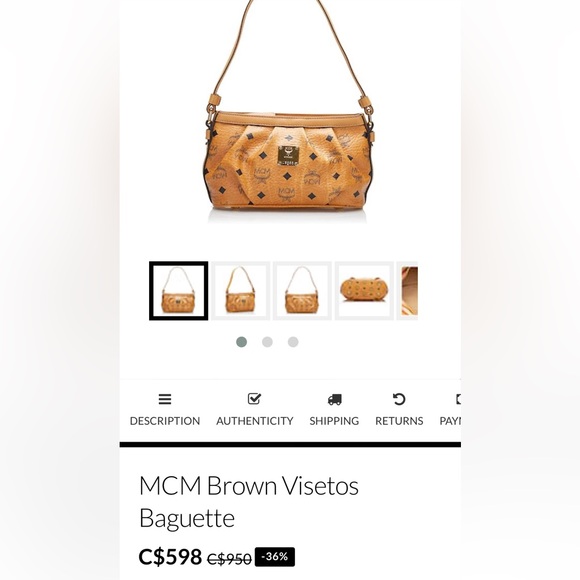 MCM Cognac Visetos Coated Canvas and Leather Shoulder Bag - Picture 14 of 16